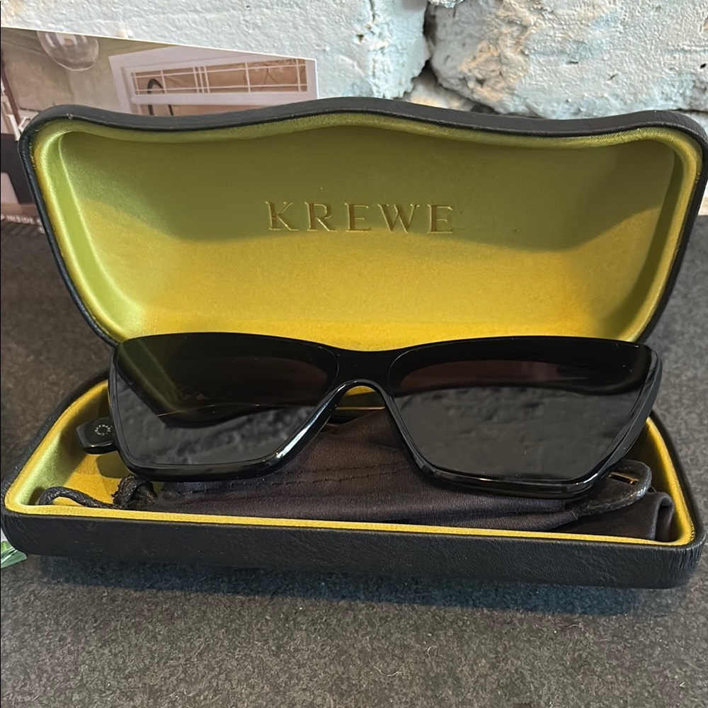 KREWE Brigitte Nylon Black + Black Crystal Sunglasses